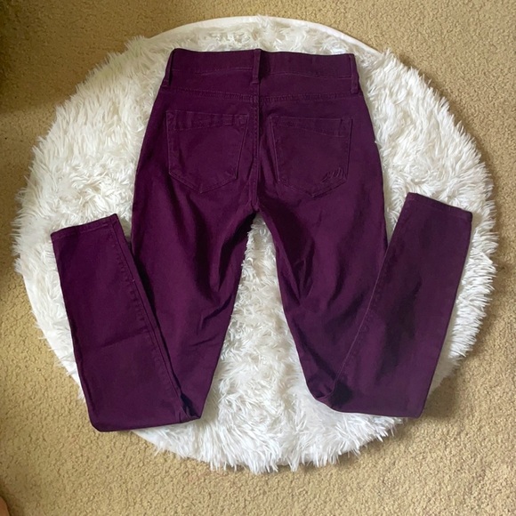 Express Motto Style Burgandy Skinny Jean Legging - Picture 6 of 6